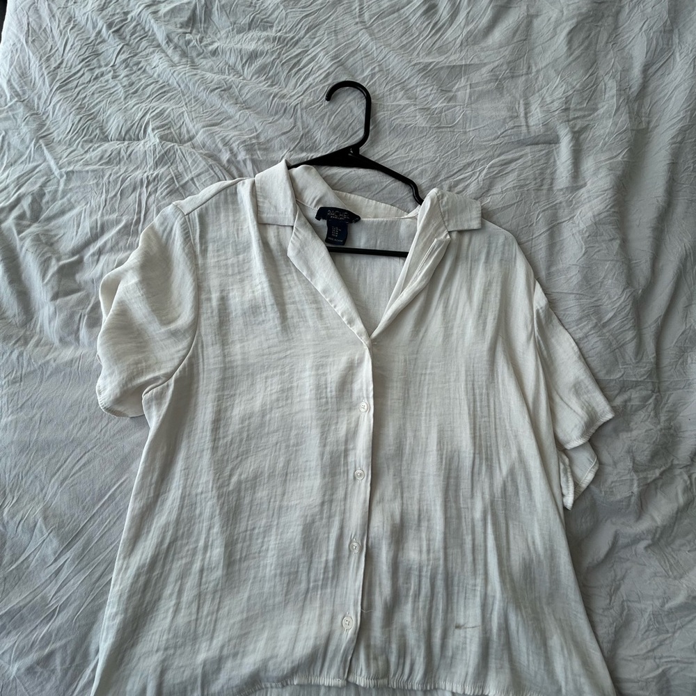 RACHEL Rachel Roy Cream Button-Down Shirt